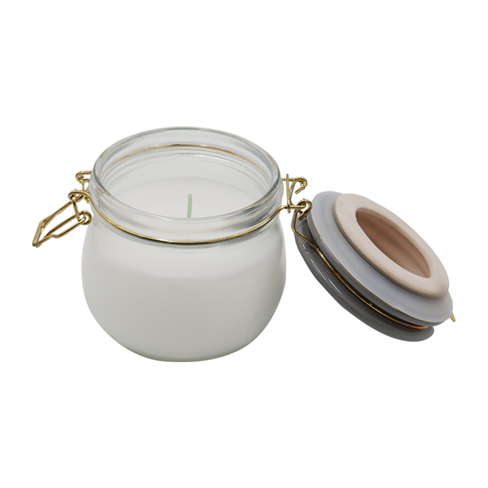 Veladora Tarro con Clip Gris Vainilla image number 3
