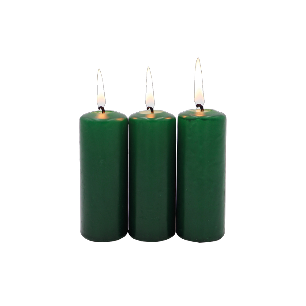 Veladora Mini Velón Verde. Caja con 6 unidades. image number 3