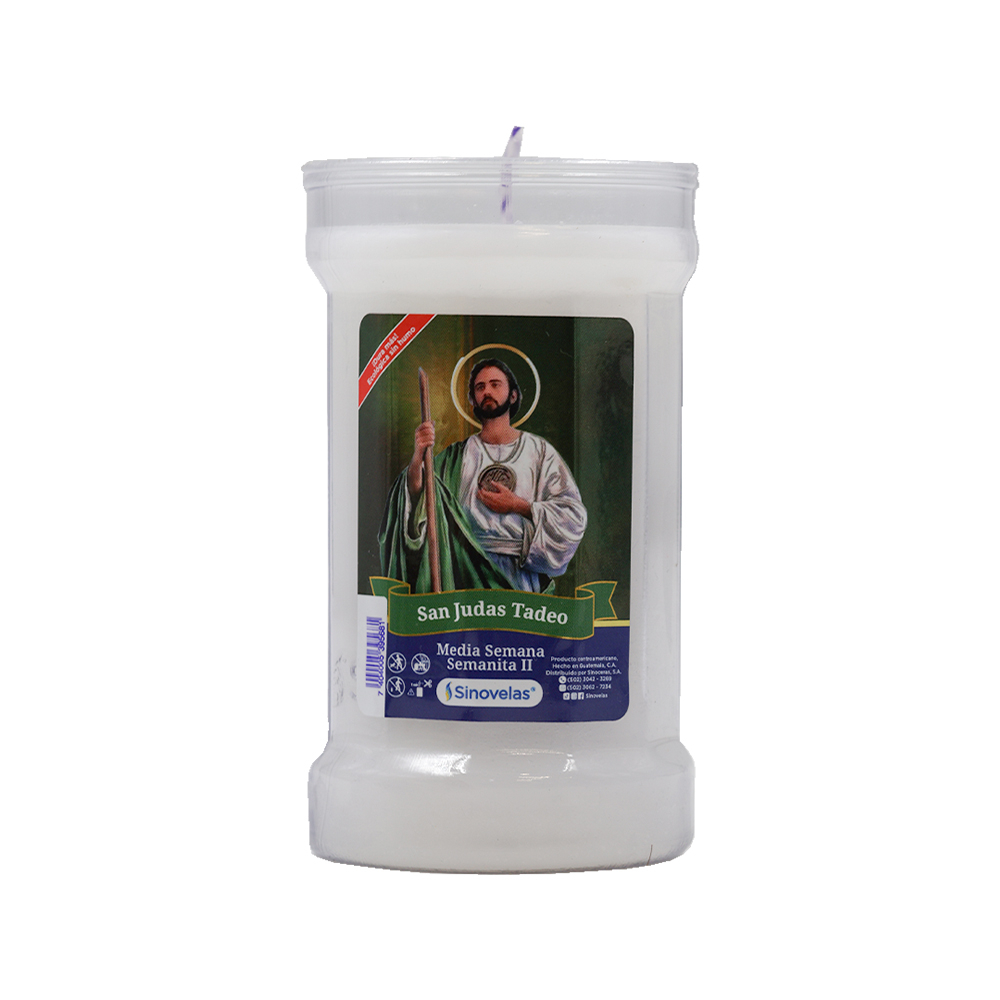 Veladora Semanita 2 Blanco San Judas Tadeo