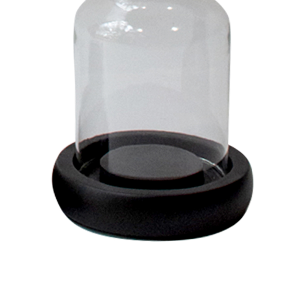 Candelero Cristal Base De Madera Pequeño image number 1