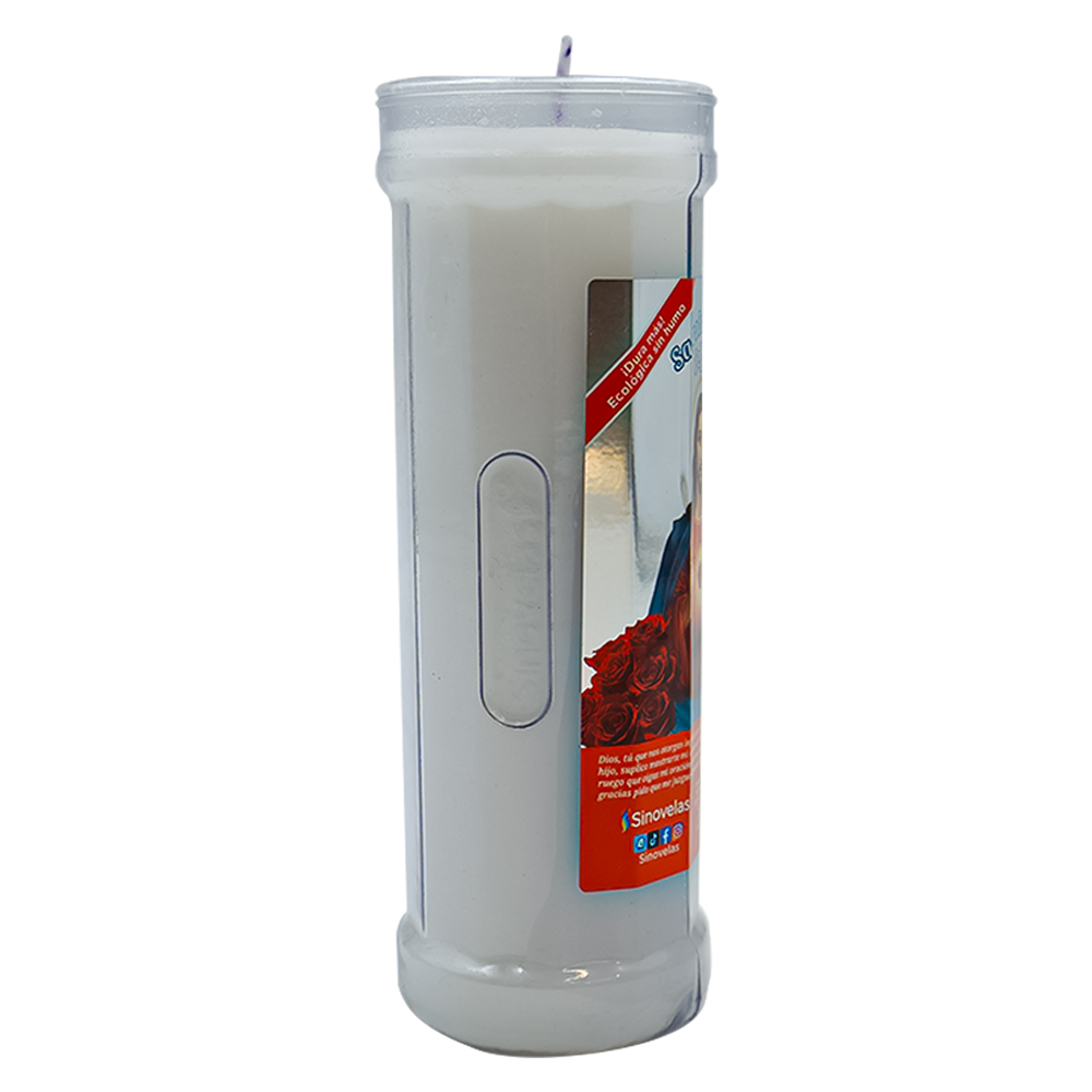 Veladora Sinovelas Semanal Blanco Sagrado Corazón de Jesús image number 1