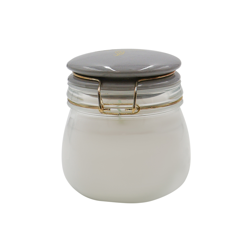 Veladora Tarro con Clip Gris Vainilla image number 2