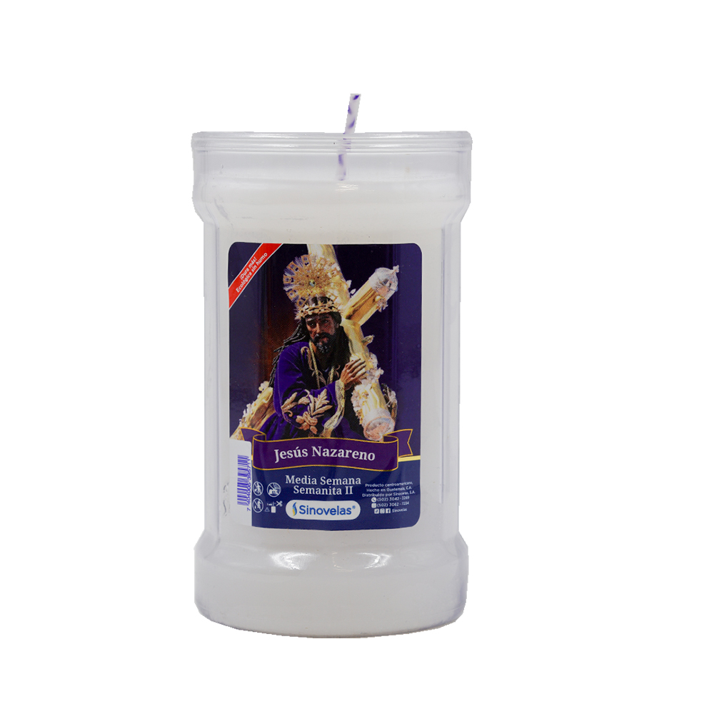Veladora Semanita 2 Blanco Jesús Nazareno